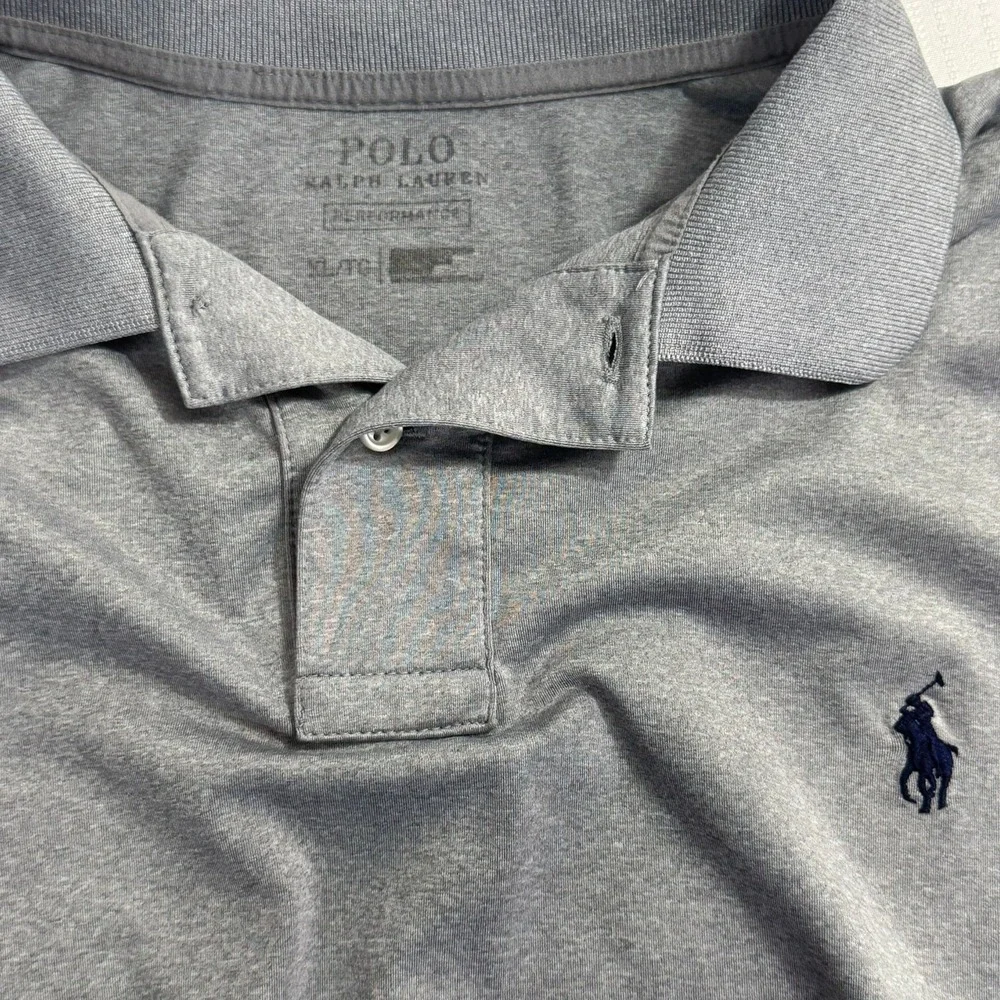 Polo Ralph Lauren Mens Performance Polo‎ Shirt XL Grey Golf  Preppy Breathable